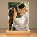 Custom Picture Frames with Photo, Personalized Photo Frame with Night Light, Customized Picture Frame, Personalized Anniversary Valentines Day Gifts for Women Men Girlfriend Boyfriend Her Him