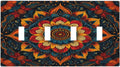 Light Switch Cover Plate Boho Colorful Mandala Quad Toggle Wall Plates Decorative Switch Plates 4 Gang Outlet Covers Electrical Panel Cover Faceplate for Home Decor 4.5 X 8 IN