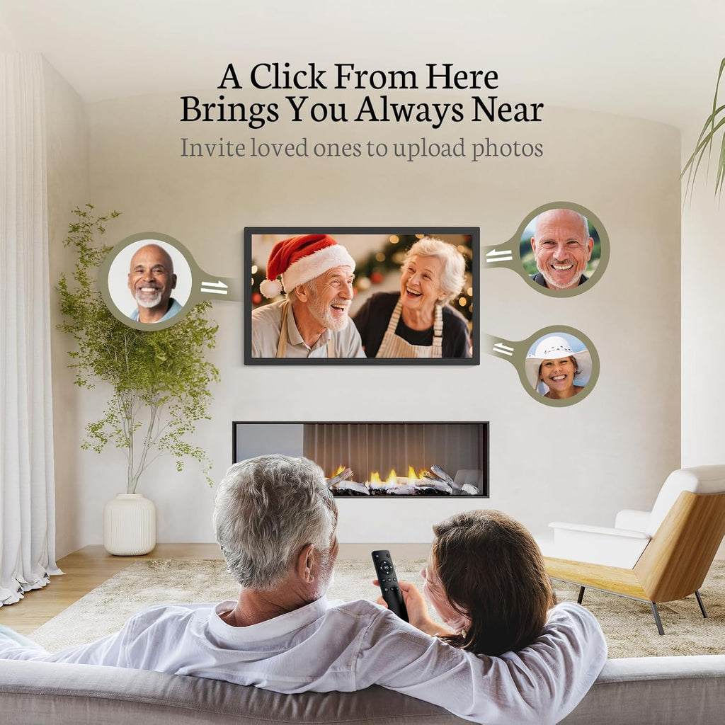 BSIMB Large Digital Picture Frame 27 Inch, 1920x1080 FHD WiFi Digital Photo Frame Electronic 32GB Display, Wall Mount Included, Share Pictures/Videos via App Easy Setup Gifts for Mom(Non-Touch), Black
