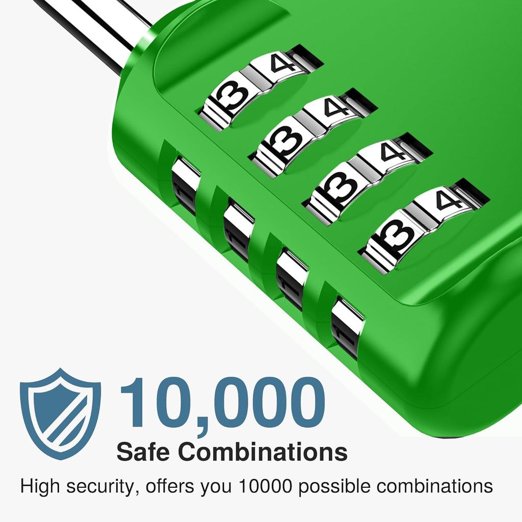 Puroma 1 Pack Combination Lock for Locker 4 Digit Outdoor Waterproof Padlock for School, Gym, Sports, Fence, Toolbox, Gate, Case, Outdoor, Hasp Storage, Cabinets (Green)