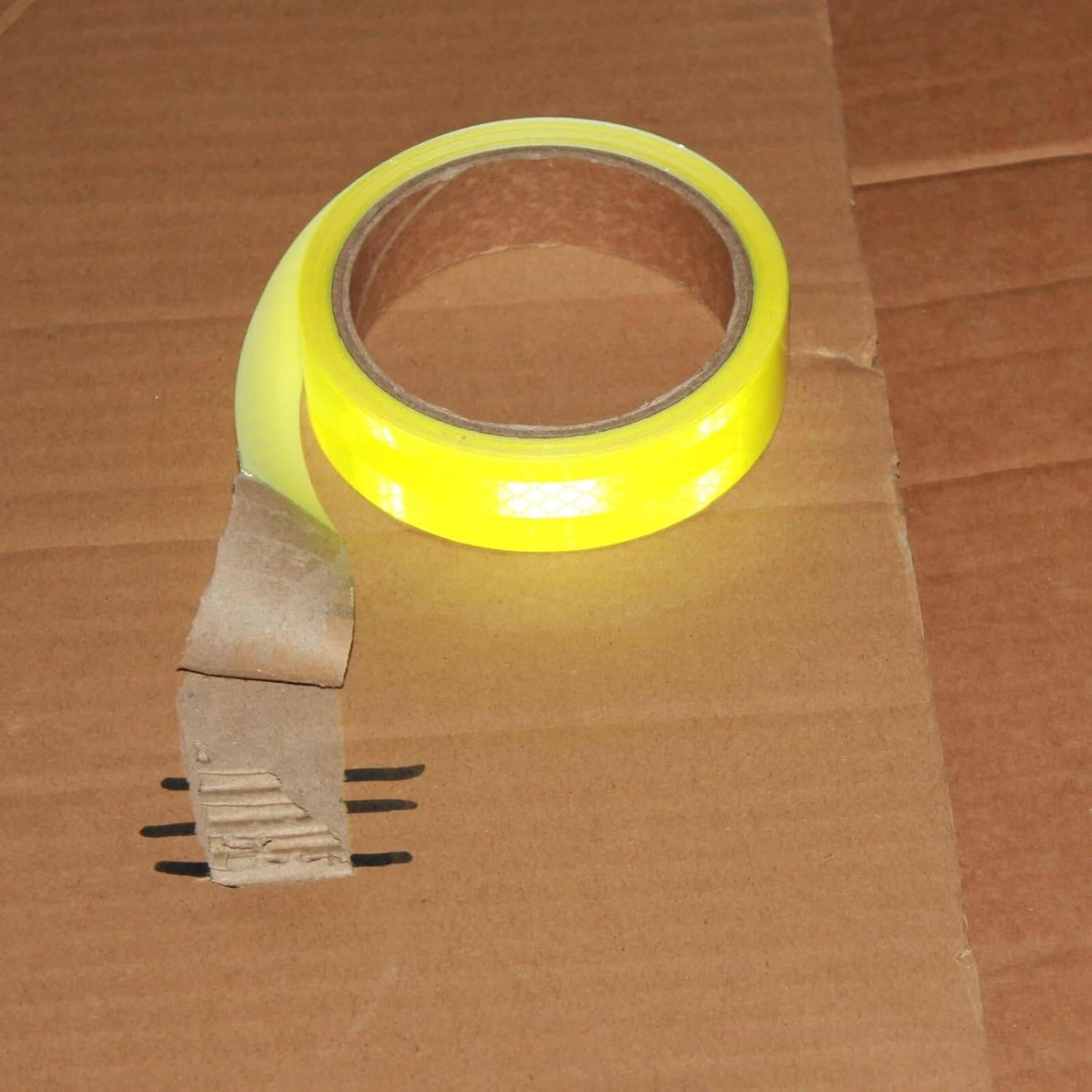 Non Fading Fluorescent Yellow Reflective Tape Outdoor Waterproof 1 inch, High Visibility Warning Safety Industrial Marking Tape (15 feet)