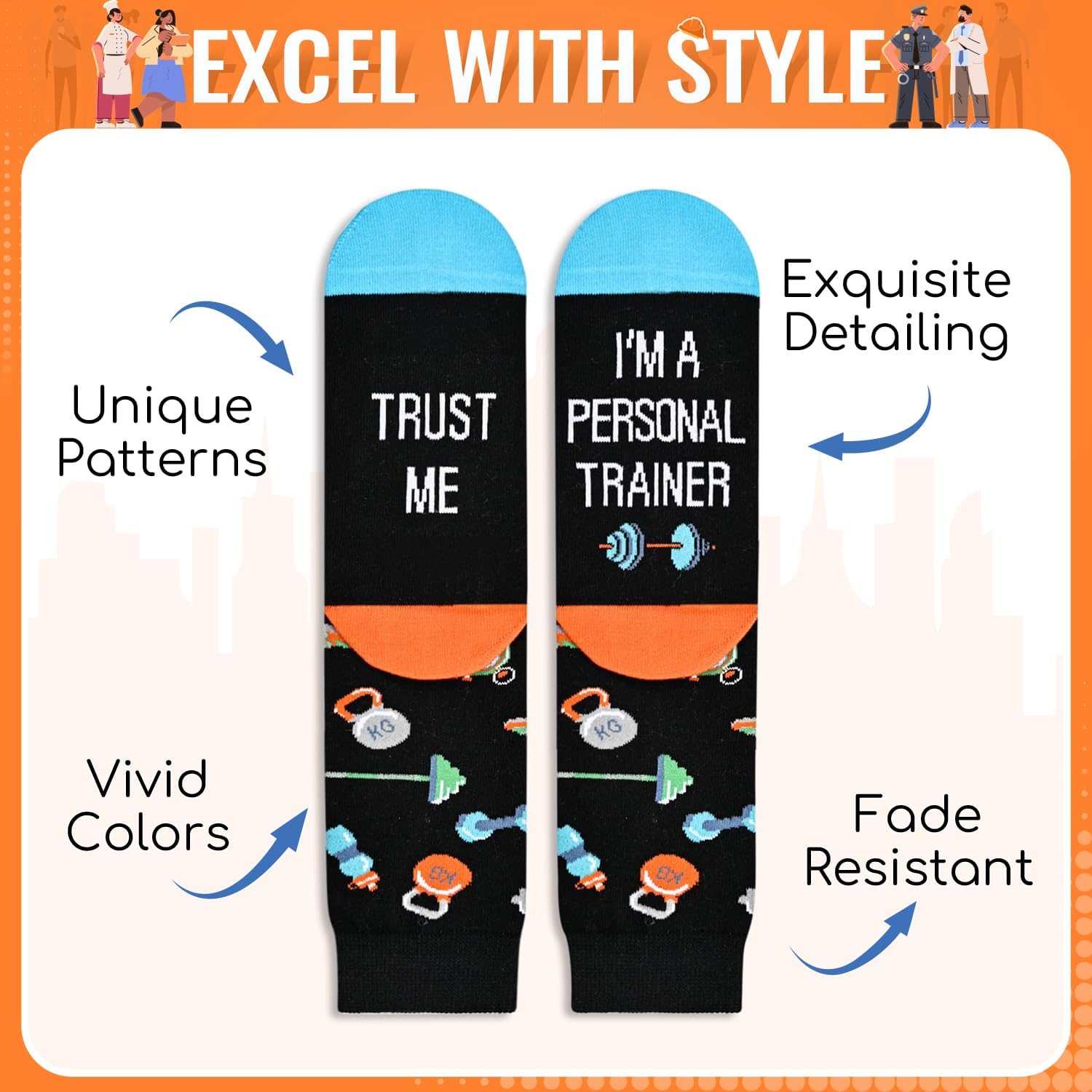HAPPYPOP Gifts for Mechanic Personal Trainer - Photography Bus Driver Engineer Socks