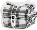 Christmas Heated Blanket Electric Throw-50''x60''Ultra Soft Cozy Plaid Flannel Fast Heating Electric Blanket with 10 Heat Levels & 10 Hrs Auto Off, ETL Certified, Keep Warm in Home Office