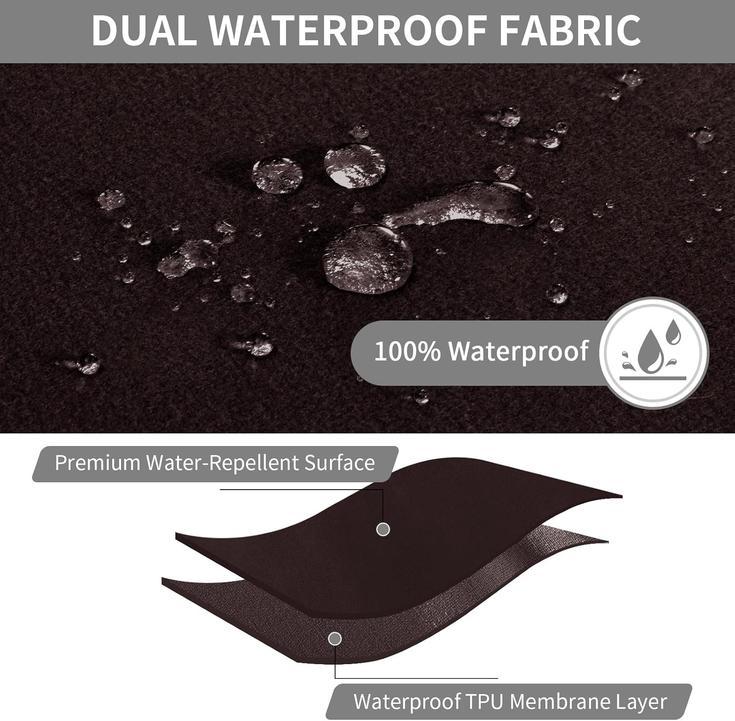 Easy-Going 100% Waterproof Recliner Cover Additional Seat Cover for Reclining Couch, Stretch Sofa Covers Washable Furniture Protector for Kids & Pets, 1 Seat, Chocolate