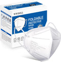 WWDOLL KN95 Face Mask 50 Pack, KN95 Masks 5-Layer Breathable Mask with Elastic Earloop and Nose Bridge Clip, Disposable Respirator Protection Against PM2.5 White