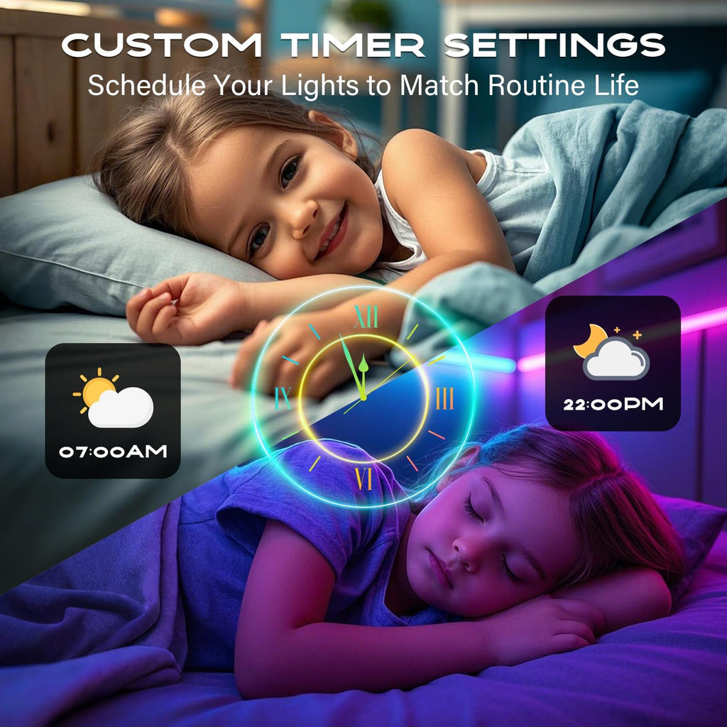 CHARKEE 130ft LED Strips Lights (65.6ft*2) Full Color Sync Music, Dimmable and Color Changing RGB LED Strip Lights, 24 Volt Bluetooth Flexible LED Lights for Bedroom,Family,DIY(Smart App+Remote)