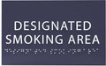 6" X4" Designated Smoking Area Sign - ADA Compliant Tactile Graphics Grade 2 Braille Text | Smoking Permitted Wall Signs for Offices, Private Businesses, Schools, and Restaurants