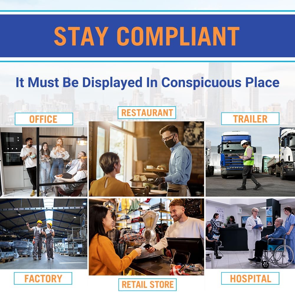New Mexico Labor Law Poster 2025- State, Federal, OSHA Compliant - Workplace Required Posting for Employees - Spanish OSHA Poster - UV Laminated Waterproof - 26” x 39.5” - Spanish