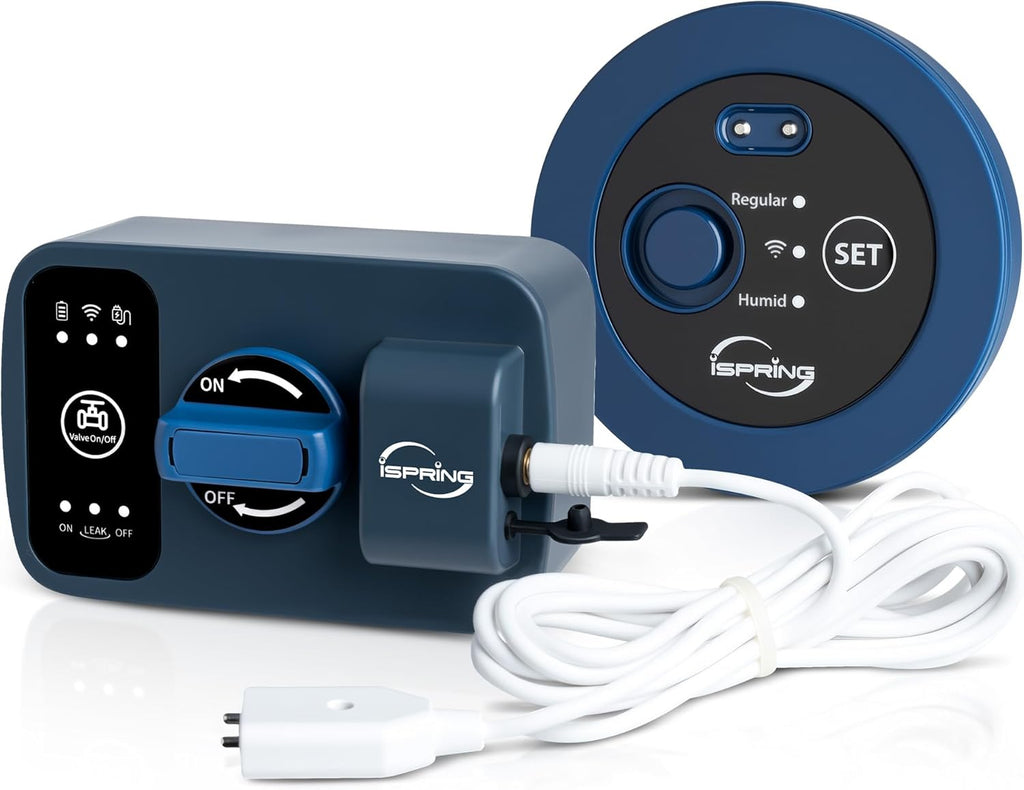 iSpring LS43WL Smart Leak Shut-Off System, Automatic Water Leak Detector with 1 Wired & 1 Wireless Sensor, Whole-Home Water Damage Protection, 1" MNPT + 3/4" FNPT