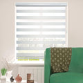 ShadesU Cordless Zebra Blinds for Windows, 22" W x 72" H, White, Dual Layer Free-Stop Zebra Shades, Light Control for Day and Night, Sheer Blinds for Indoor Windows, Bedroom, Kitchen