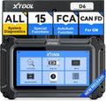 OBD2 Scanner Diagnostic Tool XTOOL D6: All System Scanner for Car with Free Updates, 15 Resets, Throttle Body Relearn, ABS Bleed, FCA AutoAuth & CAN FD, 2025 Upgrade Ver. of XTOOL D5/D5S