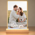 Personalized Picture Frame, Custom Photo Frame with Night Light, Custom Picture Frames, Personalized Anniversary Birthday Valentines Day Gifts for Women Men Her Him Girlfriend Boyfriend Couple