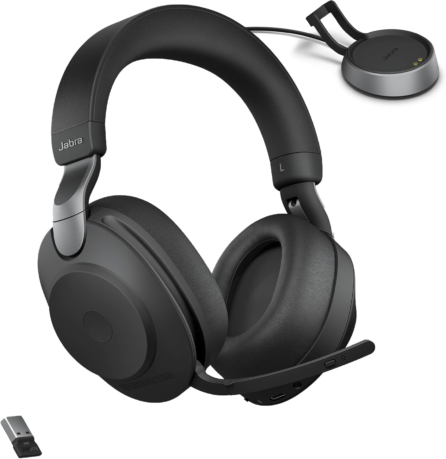 Jabra EVOLVE2 85, LINK380A UC Stereo Stand Black