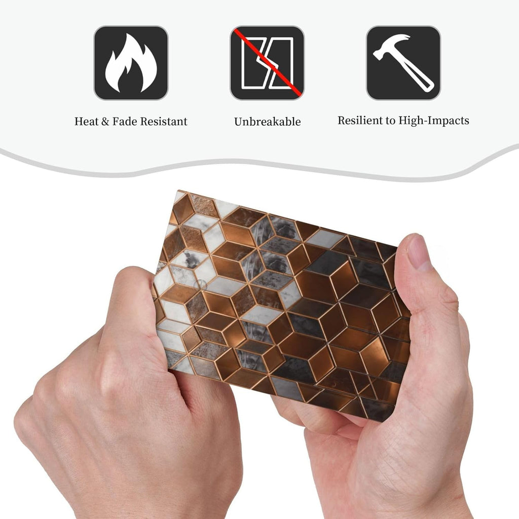 Brown Abstract Luxury Modern Geometric Cubic Marble No Device Single Blank Decorative Light Switch Covers Electrical Faceplate Switch Plates for Bathroom Kitchen Home