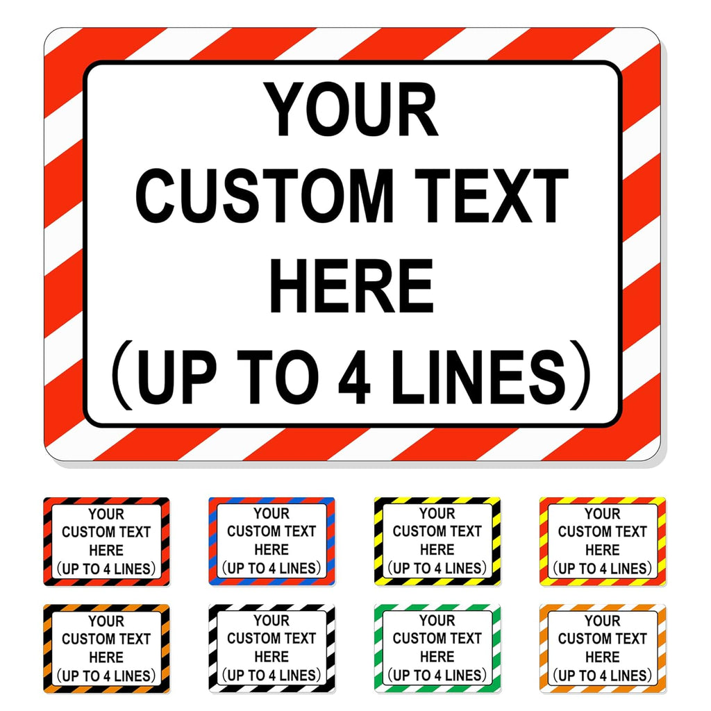 Custom Sign Outdoor Metal, Personalized Metal Sign for Parking, Gate, Delivery, Garage, Weatherproof Customized Signs for Outside, Make Your Own Signs Custom(12x8 Inches, Border)