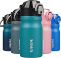 BJPKPK Stainless Steel Insulated Water Bottle with Straw Lid 14oz Reusable Metal Thermal Flask Bottles Keep Cold and Hot,Laguna