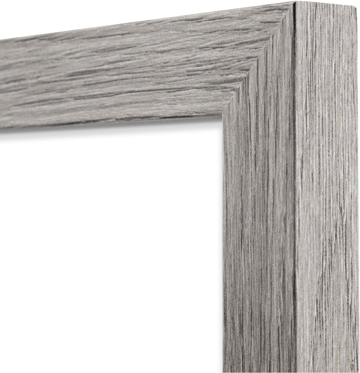 Golden State Art, 9x12 Picture Frame with Mat for 6x8 - High Definition Glass Wall Mounting Horizontal Vertical Display (Gray, 1 Pack)