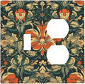 Wallplates William Morris Abstract Floral Plant Pattern Orangeyellowgreen 1 Toggle 1 Duplex Switch Plate Electrical GFCI Faceplate Decorative Light Switch Covers for Bedroom living Room