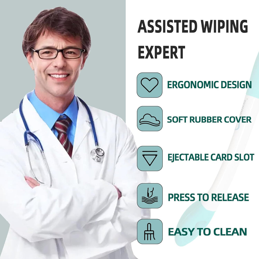 Fanwer Toilet Aids for Wiping Bottom - 15.7" Long Reach Comfort Butt Wiper Tools - Bottom Buddy Wiping aid Self Assist for Men, Women, Disabled,Elderly,Pregnant,and Back Surgery Recovery (2 Pack)