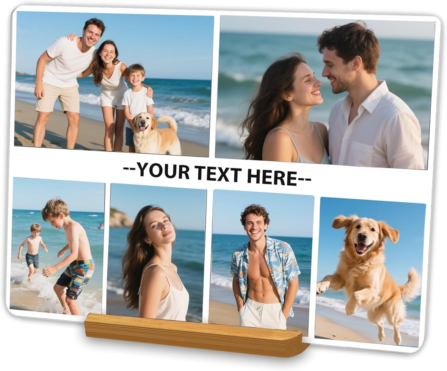 Custom Metal Photo Prints，Personalized Your Own Picture Frame, Customize Photo Prints with Wooden Base，Personalized Metal Picture Gift for Lovers，Family，Boyfriend，Friends