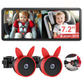 Babyvue BV3 PRO Baby Car Camera for 2 Kids - 7.2" Large HD Display Dual Channel Baby Monitor, 1080P IR Night Vision Car Seat Camera, Easy Install Rear-Facing View – Ideal for Kids and Pet Safety