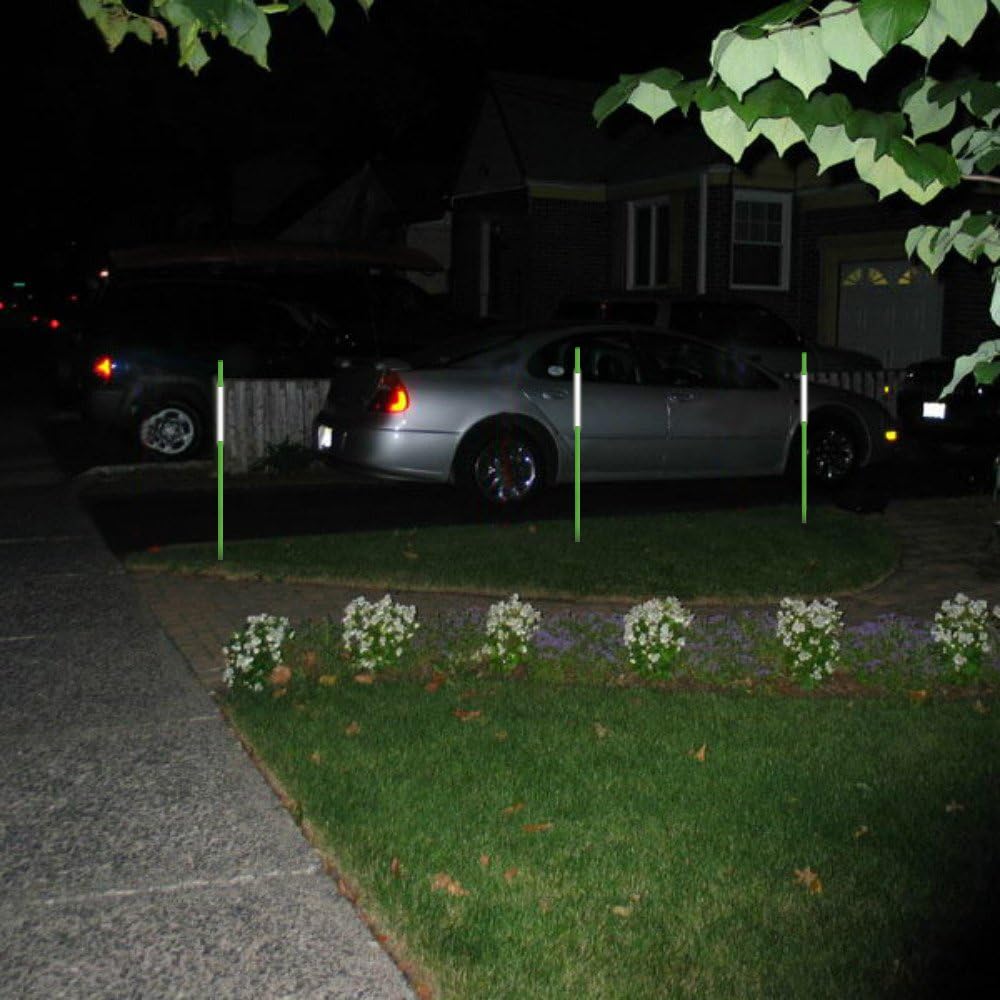 FiberMarker 48inch Reflective Driveway Markers 20-Pack, 1/4-Inch Dia Driveway Poles for Easy Visibility at Night, Green Hollow Tubes
