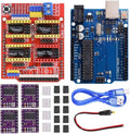 DAOKI CNC Shield V3.0 Expansion Board Kit with Board for Arduino, 4PCS DRV8825 Stepper Motor Driver and Heatsink, 10PCS Jumper Cap, USB Cable for Engraving Machine