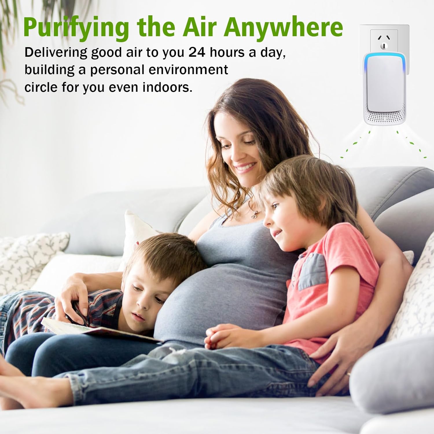 Plug In Air Ionizers for Home 4 Pack,Portable and Quiet Work Negative Ion Air Purifier for Home, Bedroom, Office,Living Room,Pet Room,Small Air Cleaner(4)