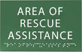 6" X4" Area of Rescue Assistance Sign- Tactile Graphics Grade 2 Braille Text ADA Compliant Sign |ADA Compliant Plastic Signs for Schools, Offices, Businesses, Apartments & Restaurants