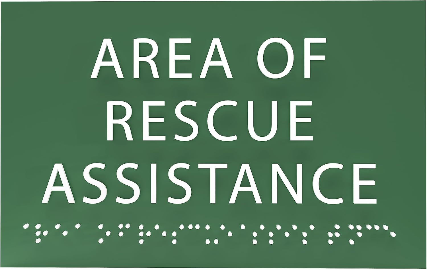 6" X4" Area of Rescue Assistance Sign- Tactile Graphics Grade 2 Braille Text ADA Compliant Sign |ADA Compliant Plastic Signs for Schools, Offices, Businesses, Apartments & Restaurants
