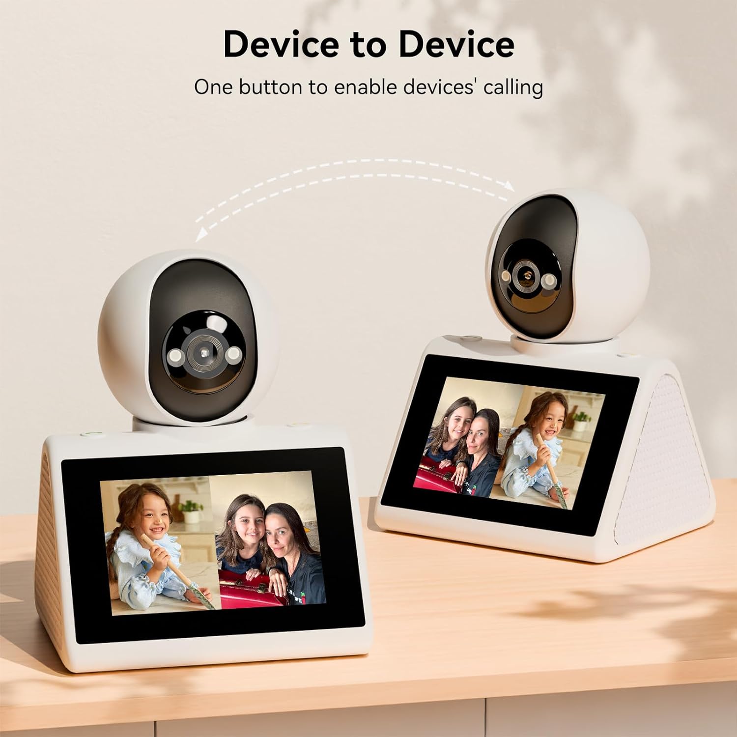 Home Security Camera with 4.3" Screen, Two Way Video Call Function for Elderly, Baby and Pets, 1080P HD with Motion Detection