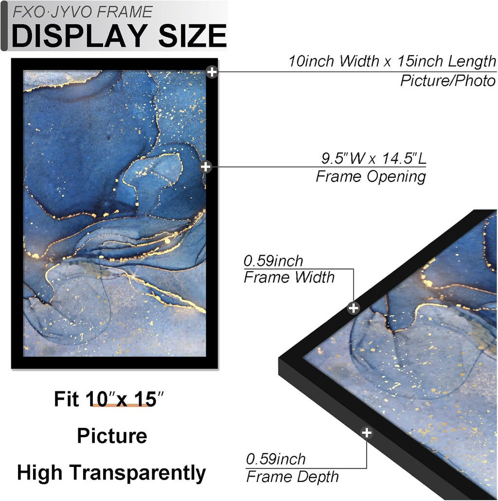 10x15 Picture Frame Set of 6, Black Frame for 10 x 15 Inch Picture Poster Photo, Light Weight and High Transparent 10 by 15 Frame for Wall - 6 Pack/Black/10 x15