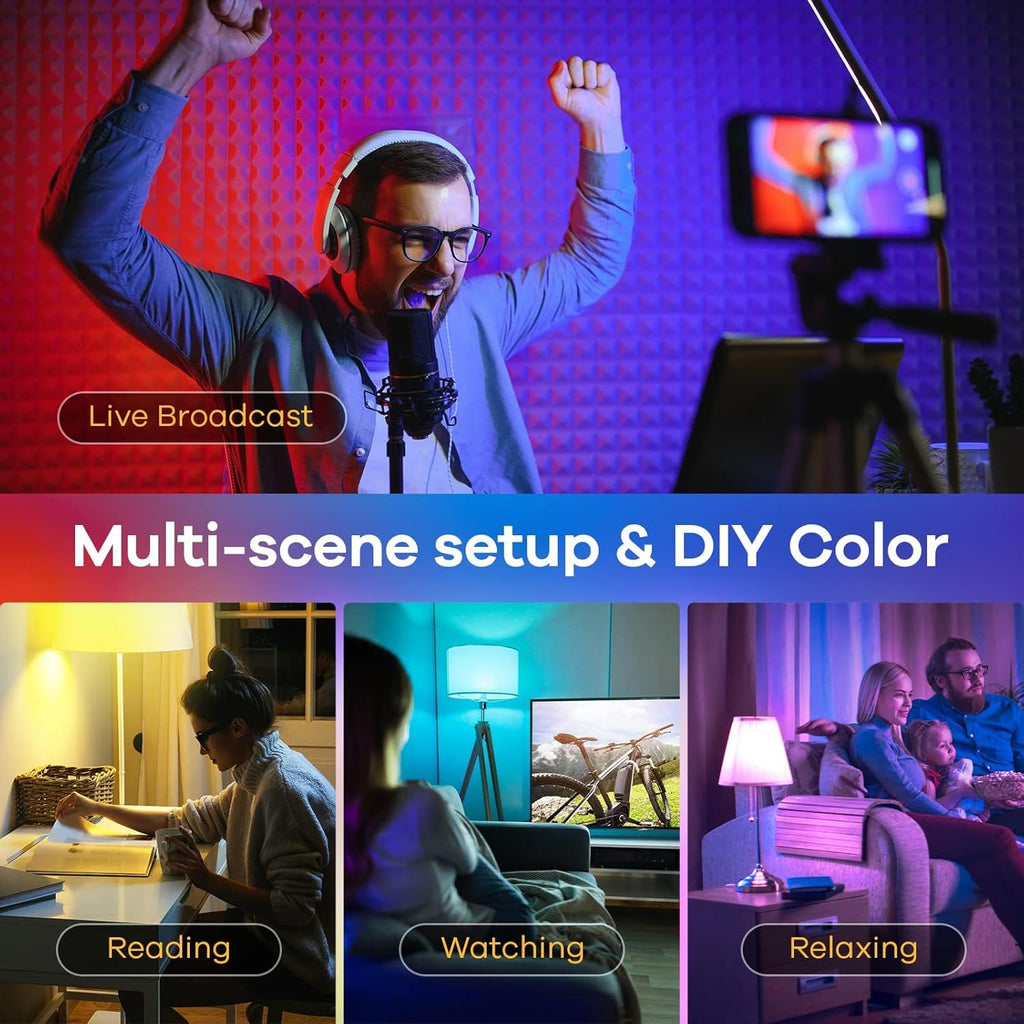 Linkind Matter Smart Light Bulb, Smart Bulbs Work with Alexa/Apple Home/Google Home, Color Changing Light Bulbs Music Sync, Preset Scenes, Mood Lights, 2.4Ghz WiFi Only, A19 E26 60W 1 Pack