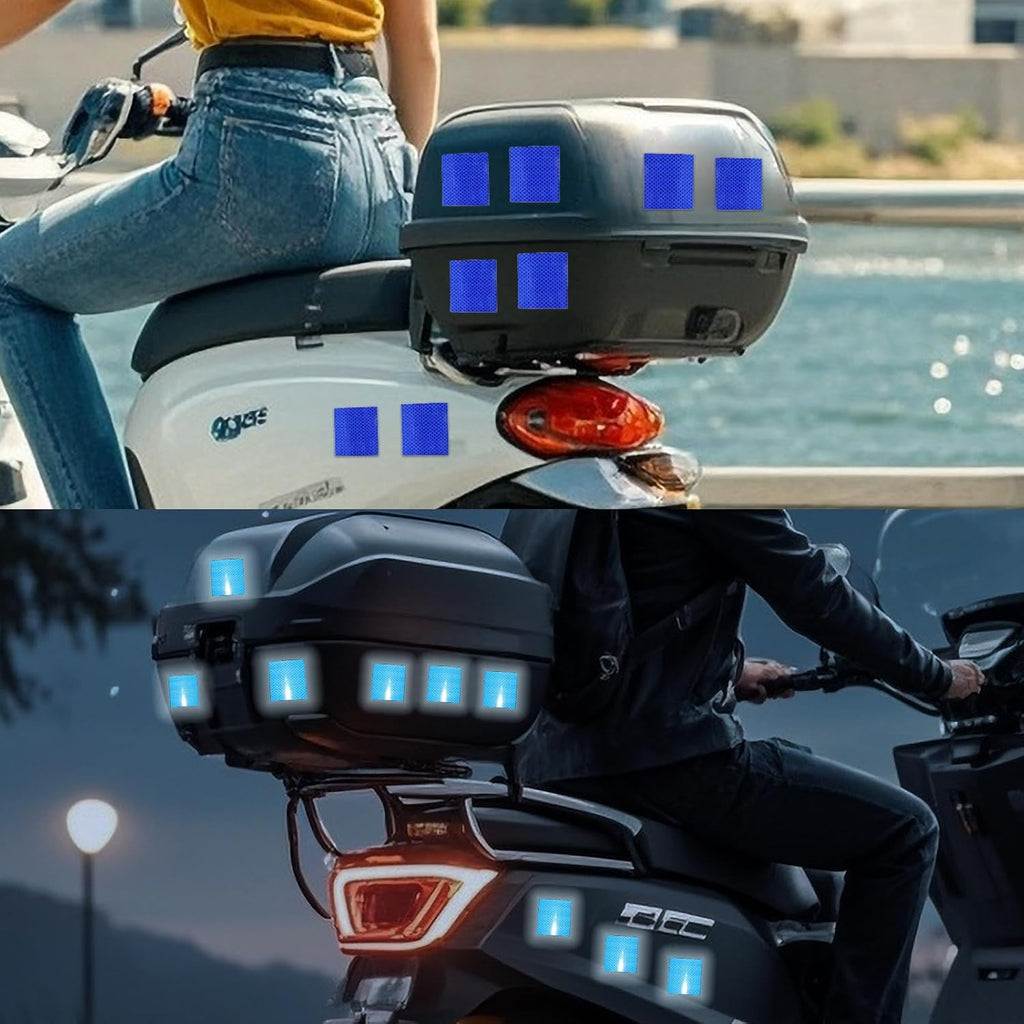 Non Fading Reflective Tape Blue 6 inch, Outdoor Waterproof High Visibility Warning Industrial Marking Tape, Safety Stickers (11 feet)