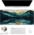 Heated Mouse Pad, Warm Desk Pad, Keyboard Mat 31.5 x 13 Inch Large Size Intelligent Fast Heating, 3 Speed Adjustable, Timed Auto Power Off for Game Office Home,Valley Sunrise
