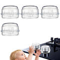 4 Pack Gas Stove Knob Covers – Heat-Resistant Baby Proof Stove Knob Locks with Universal Size, Stove Child Proof Knobs with Adhesive, Stove Safety Guard for Kids Toddler Pet(Transparent)
