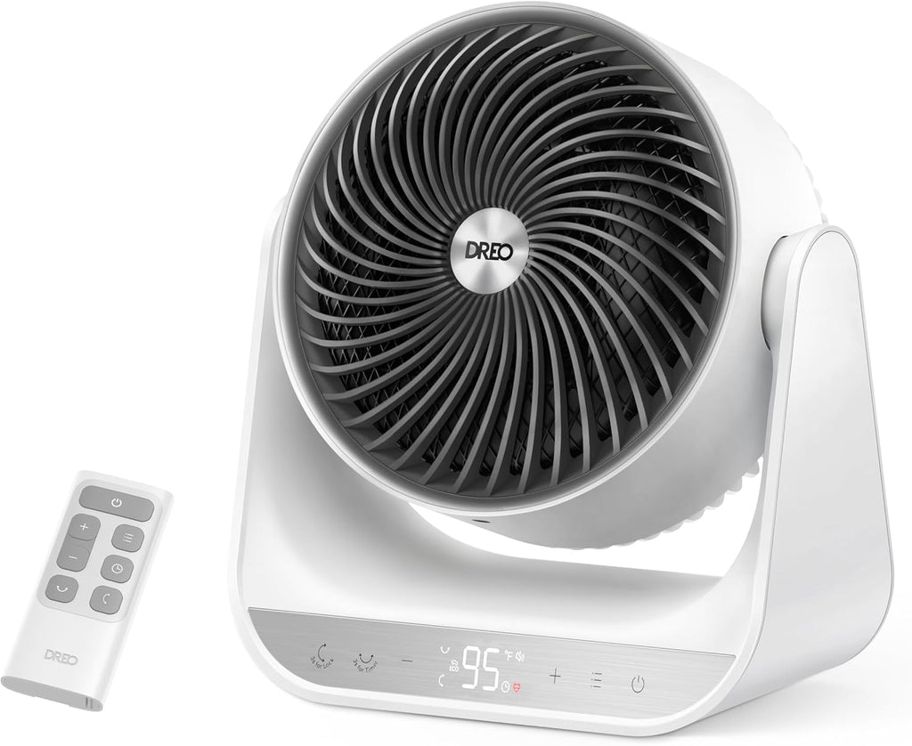 Dreo Whole Room Heater 714, 60° Vertical & 90° Horizontal 3D Oscillating Heating, 12 ft/s Long-Range Circulator, 3 Heat & 3 Fan Settings, Space Heaters for Indoor Use, Bedroom, Office, White