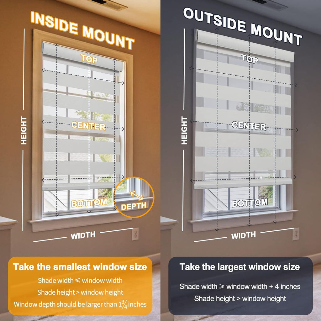 Motorized Blinds with Remote, Cordless Automatic Zebra Shades, Smart Blind for Windows, Grey, 28 x 72