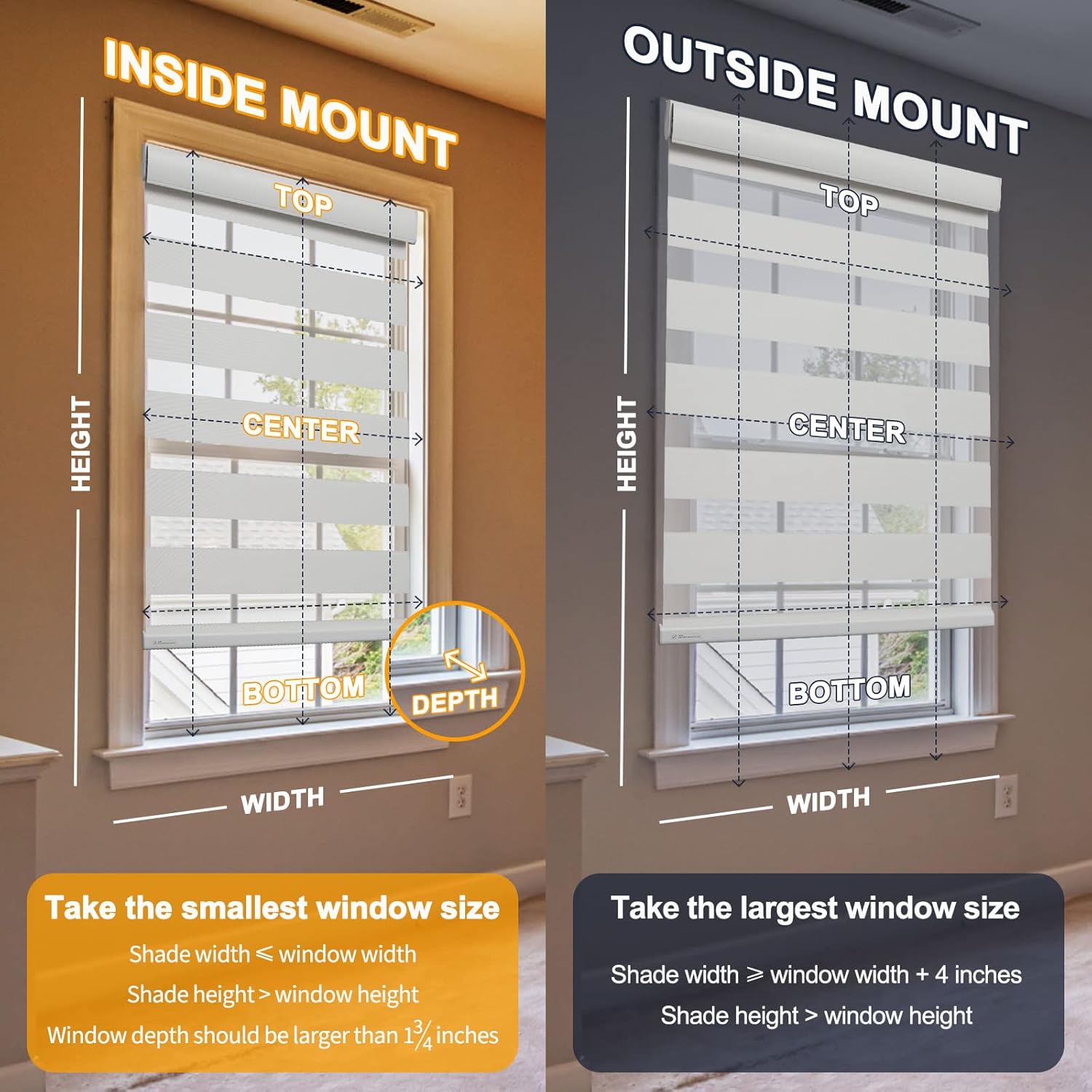 Motorized Blinds with Remote, Cordless Automatic Zebra Shades, Smart Blind for Windows, Grey, 28 x 72