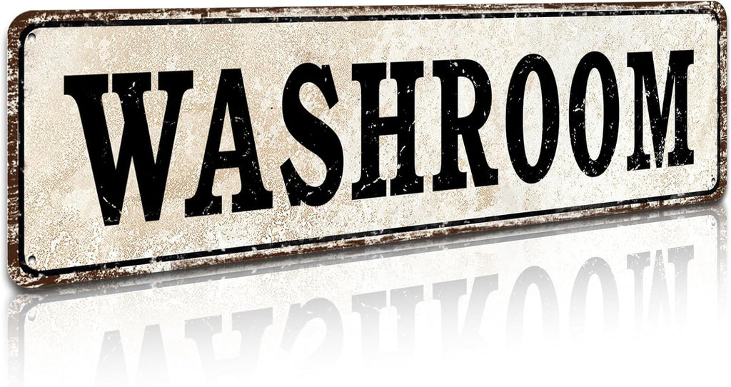 Houseuse Washroom Metal Signs Wall Home Pub Decor 4" by 16"
