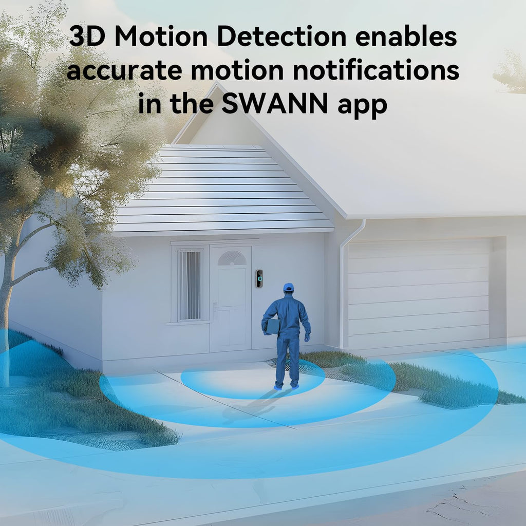 Swann Buddy4K UHD Wireless Video Doorbell & Chime | No Monthly Fee | Ultra-Wide 165° View | Smart Analytics | 2-Way Audio | Night Vision | Easy Installation | Indoor & Outdoor Surveillance | 4KBUDDY
