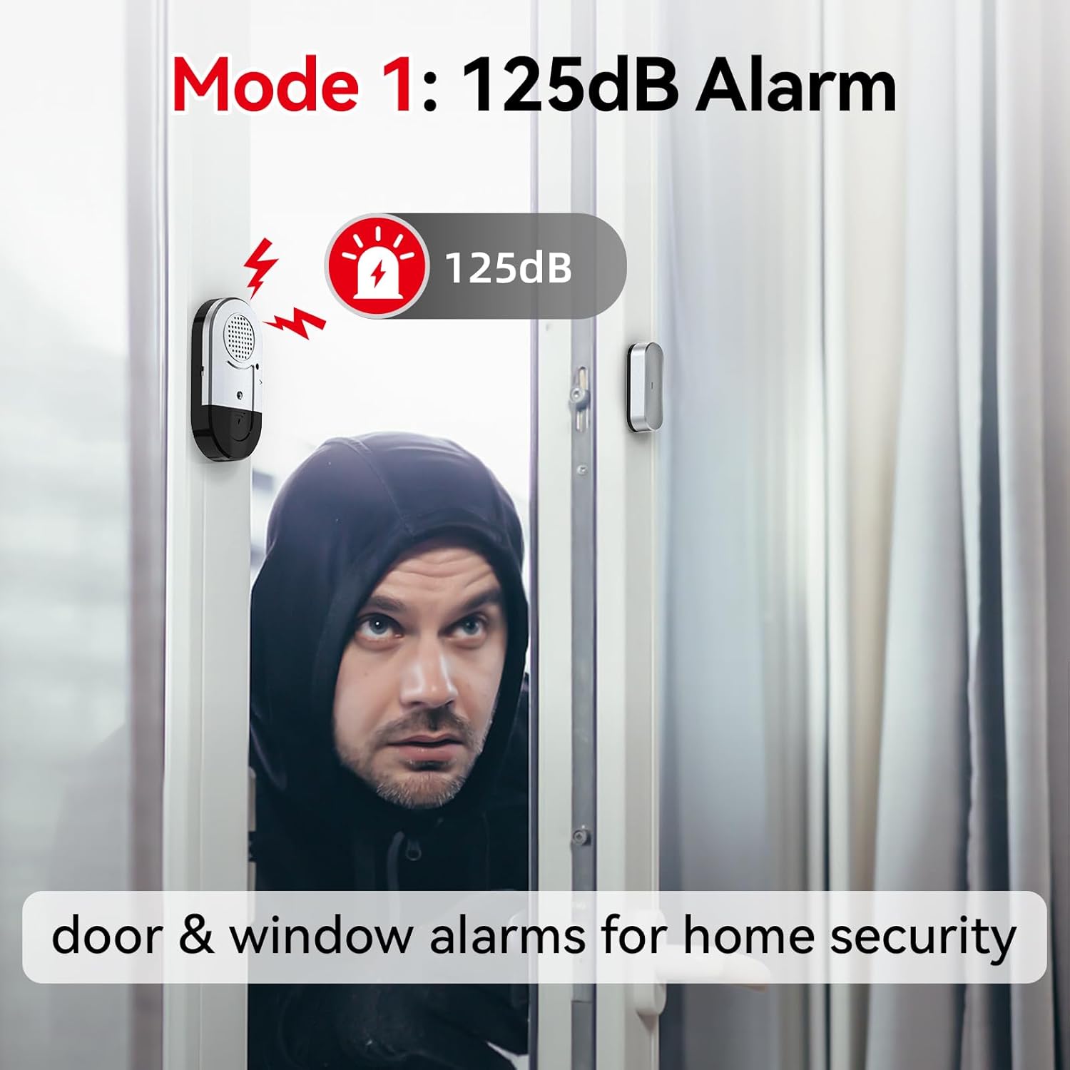 Sanjie Door Alarms When Opened,Door Window Alarm Sensors for Kids Safety/Home Security/Pool/Garage/Dementia/Toddler/Travel Security,Easy to Install,Volume Control/Loud Alert,Long Battery Life,3 Pack