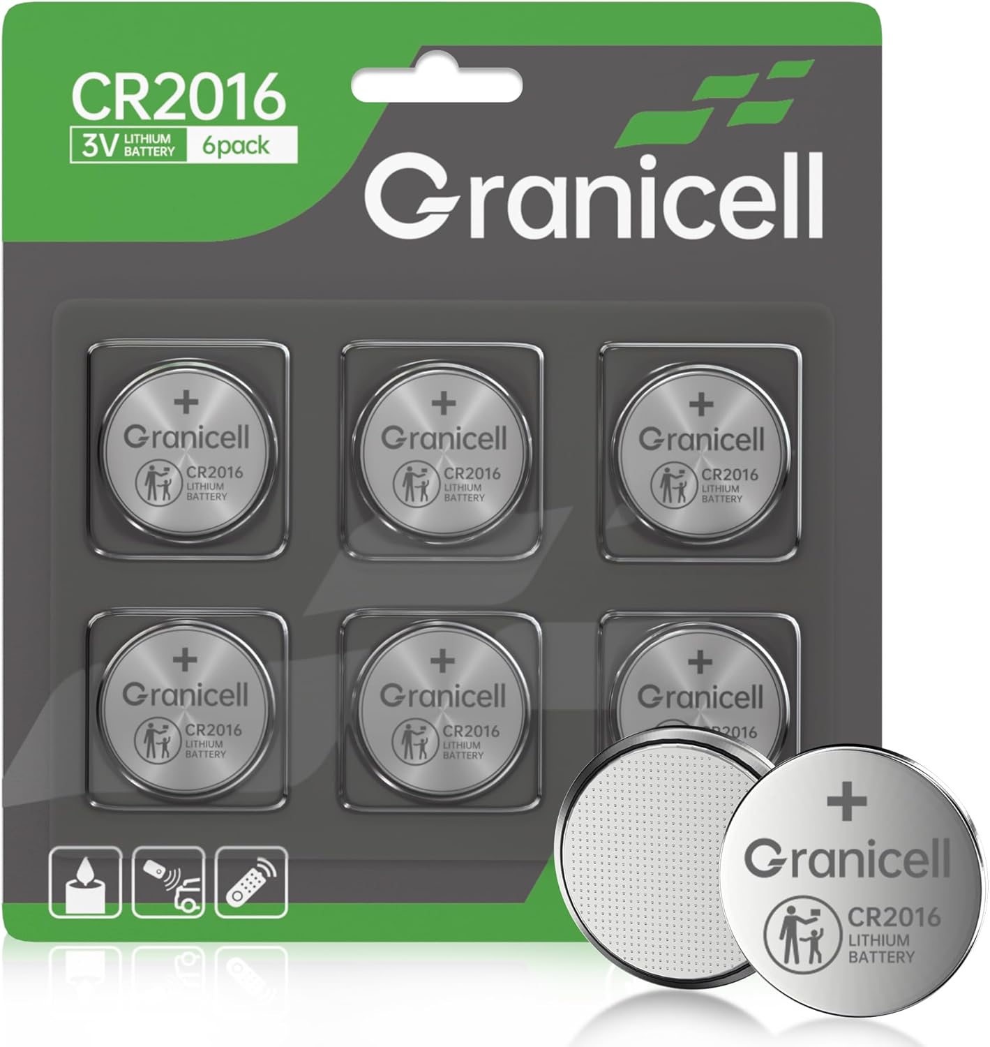 2016 Battery Compatible with Apple AirTag CR2016 Lithium 3V Coin Battery for Child Safety, Suitable for Key Fobs, Smart Sensors, Scales, Candles and More (CR2016-6)