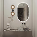 32" x 20" Oval LED Mirror for Bathroom, Backlit Vanity Mirror with Lights, Frameless Smart Wall Mirror, 3 Colors Stepless Dimmable, Anti-Fog, Shatterproof, Memory, CRI95+(Horizontal/Vertical)