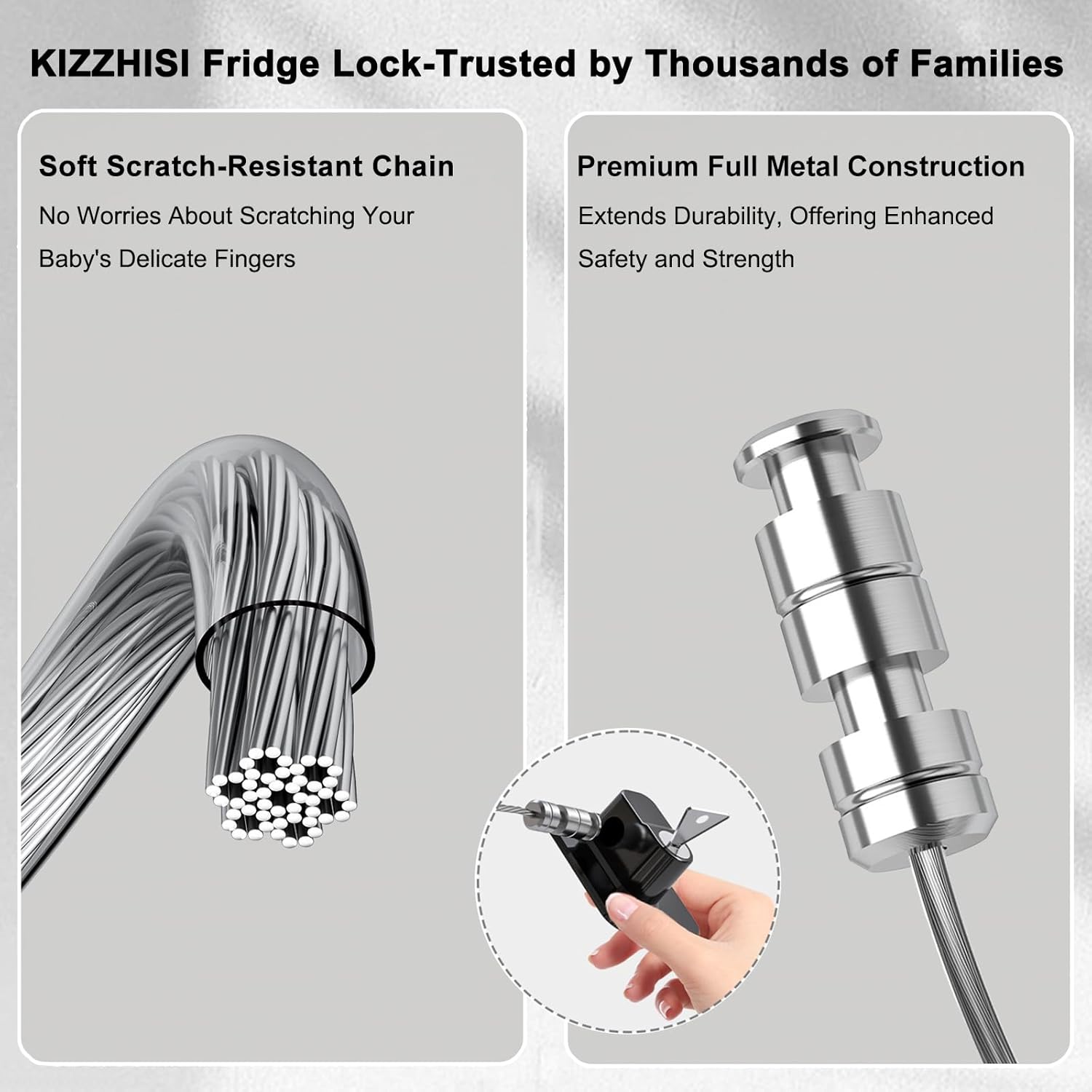 Fridge Lock (2 Pack),Refrigerator Lock with Keys,for Fridge, Cabinet Locks, Drawers, Dishwasher, Toilet and Child Safety Cabinet Locks, 3M Adhesive No Drilling (White)