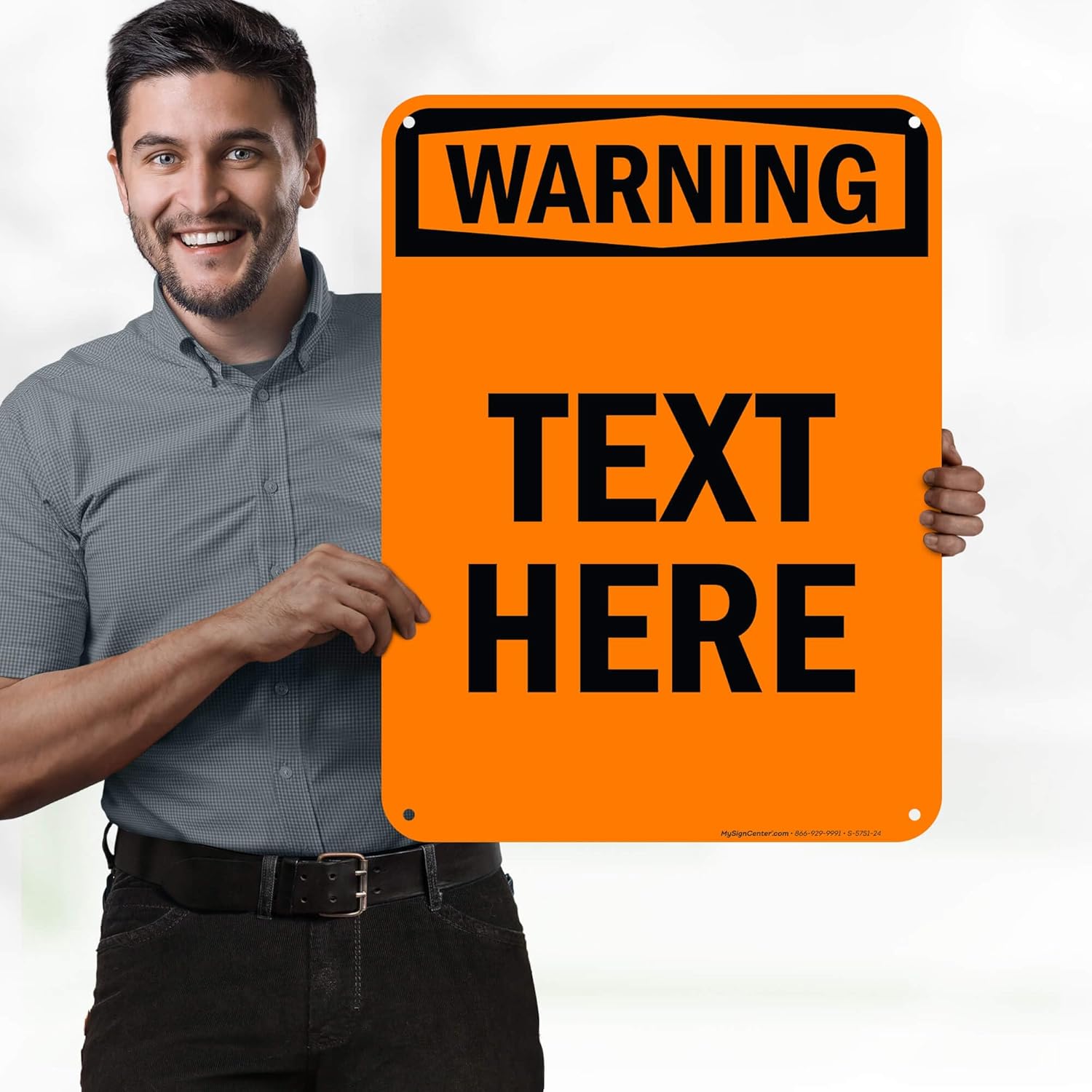 Custom warning Sign, OSHA Sign, 18x24 Inches, 55 mil thick HDPE (high density polyethylene), Made in USA by My Sign Center