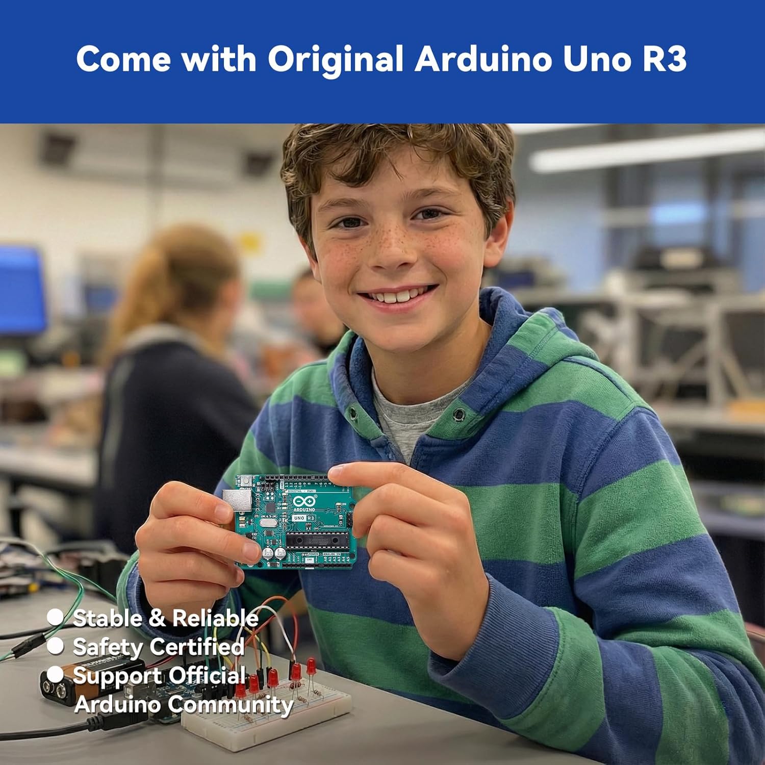SunFounder Inventor Lab Starter Kit with Original Arduino Uno R3 REV3 Board Multimeter 34 Projects RAB Breadboard Holder Battery HCSR-04, RoHS Compliant, for Beginners & Engineers