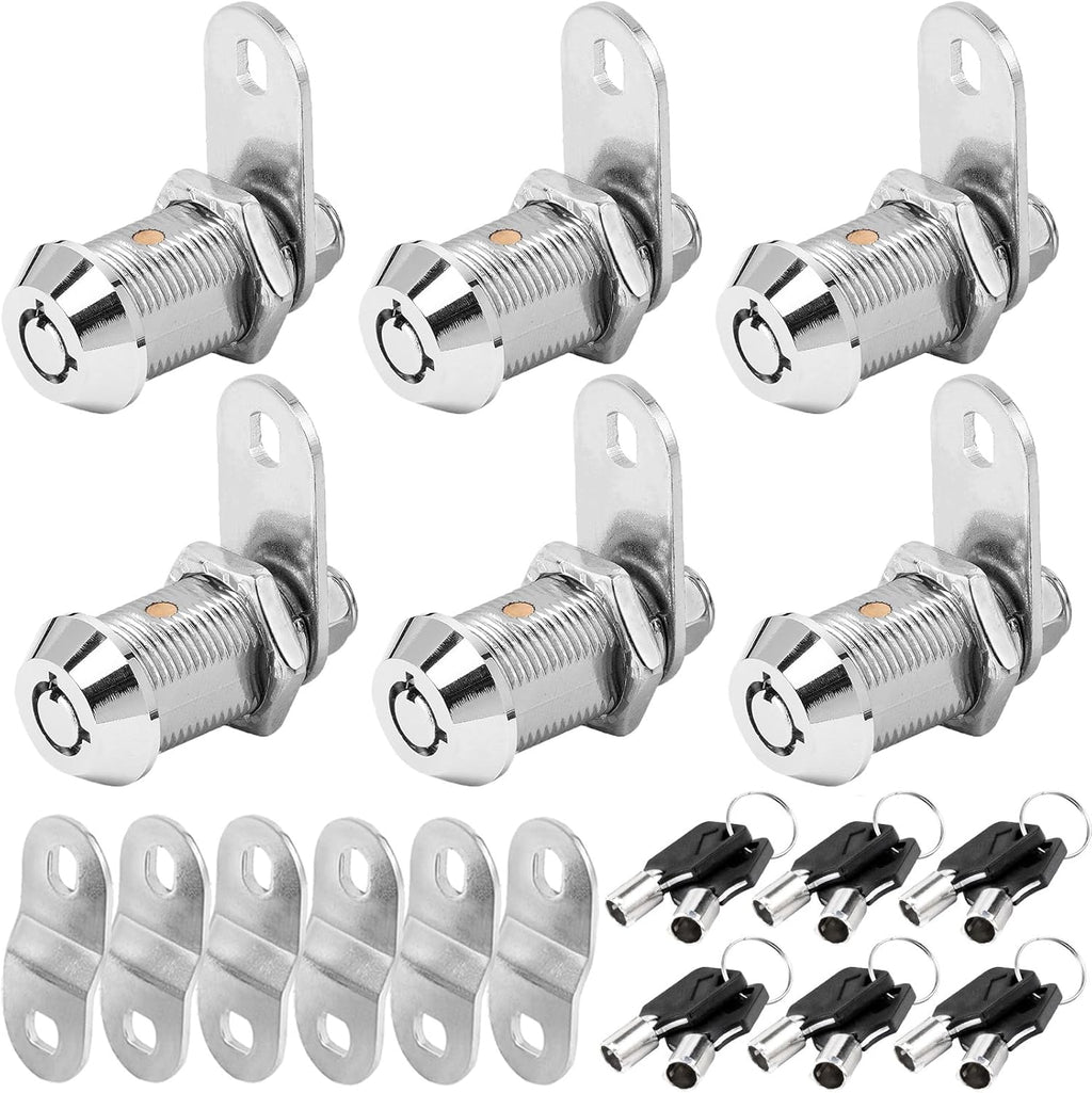 Cam Locks RV Storage Locks with Keys(1 Inch 6Pack), Keyed Alike - Fits 3/4' Max Door Thickness
