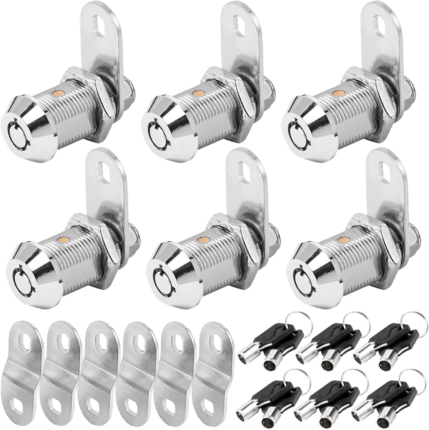 Cam Locks RV Storage Locks with Keys(1 Inch 6Pack), Keyed Alike - Fits 3/4' Max Door Thickness