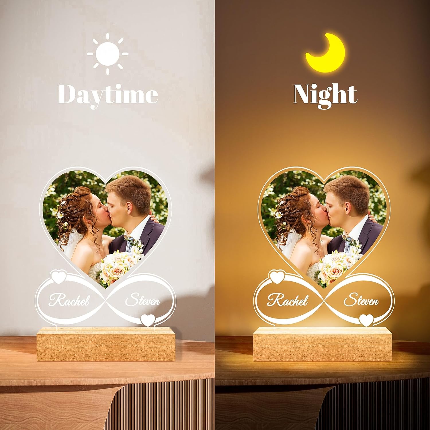 Personalized Engagement Wedding Gifts for Couples 2025, Custom Picture Frames, Customized Photo Frame, Personalized Anniversary Wedding Valentines Day Gifts for Women Men Her Him Wife Husband